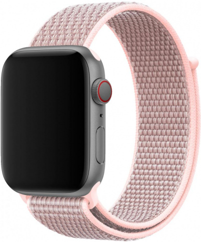 Ремешок спортивный браслет Apple Watch 38/40 мм серо-розовый